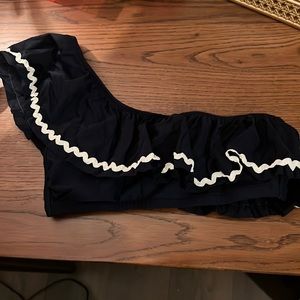 J. Crew One Shoulder Navy Bikini Top
